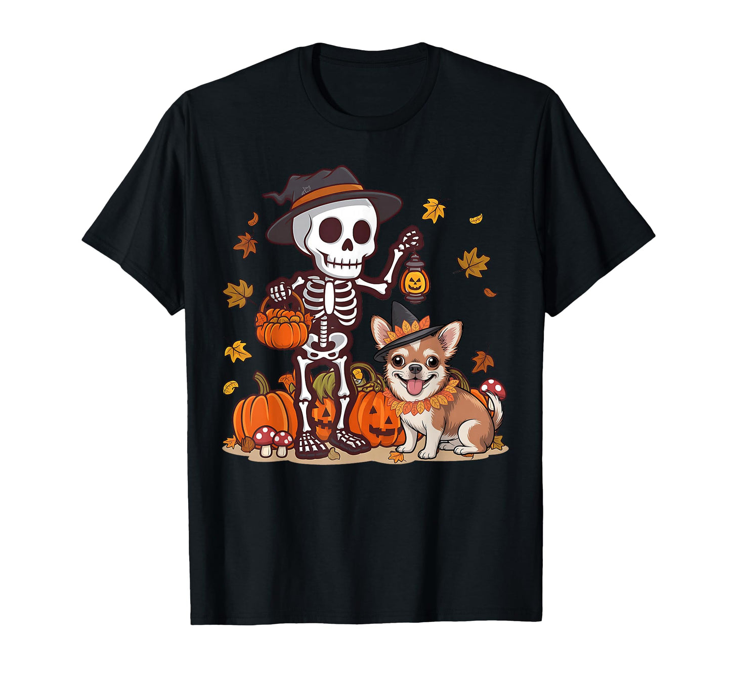 Funny Chihuahua Skeleton Spooky Dog Lover Halloween T-Shirt