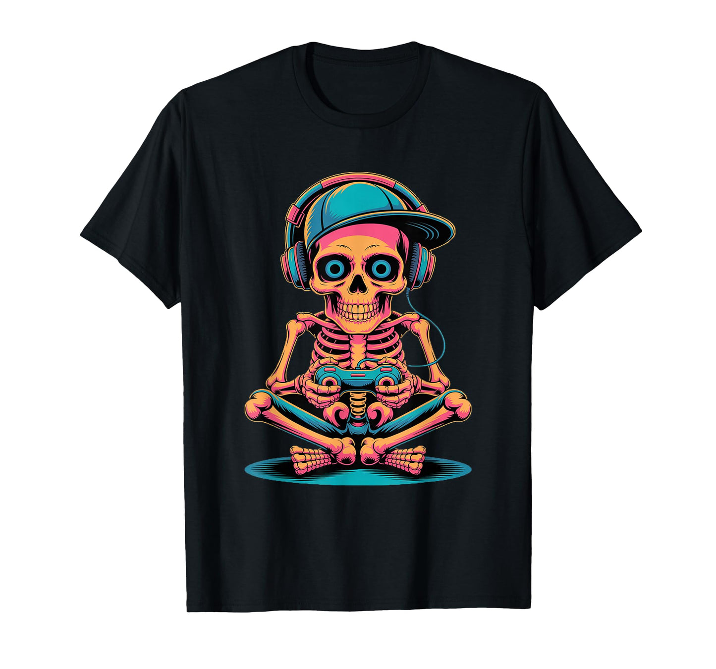 Funny Halloween Skeleton Gamer T-Shirt
