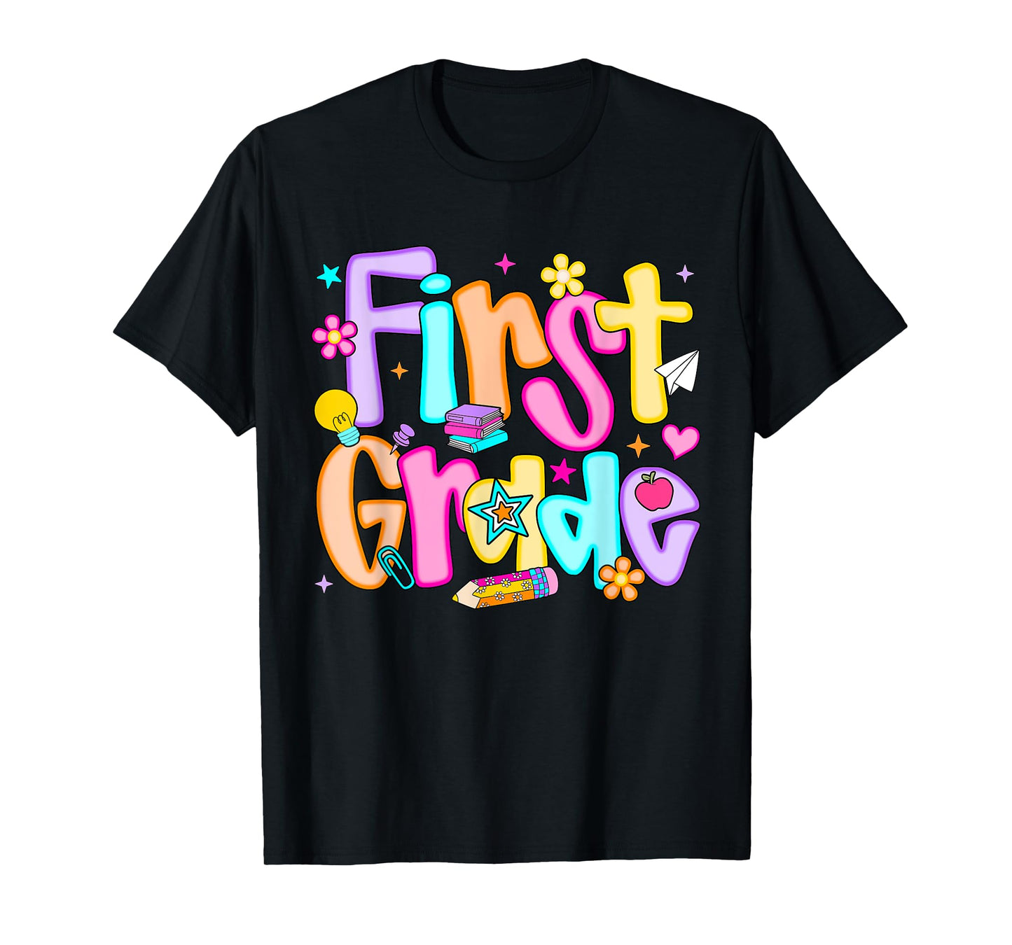 Preppy First Grade Back To School 1st Grade Teacher Girl Boy T-Shirt