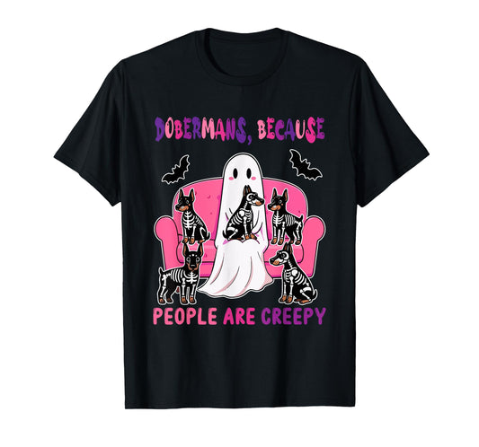 Dobermans Funny Joke People Creepy Halloween Boo Owner T-Shirt