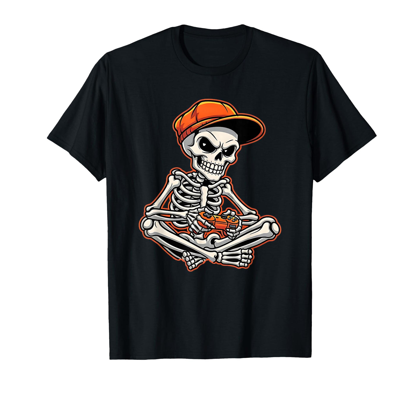 Halloween Skeleton Gamer Video Gaming Funny Skeleton T-Shirt