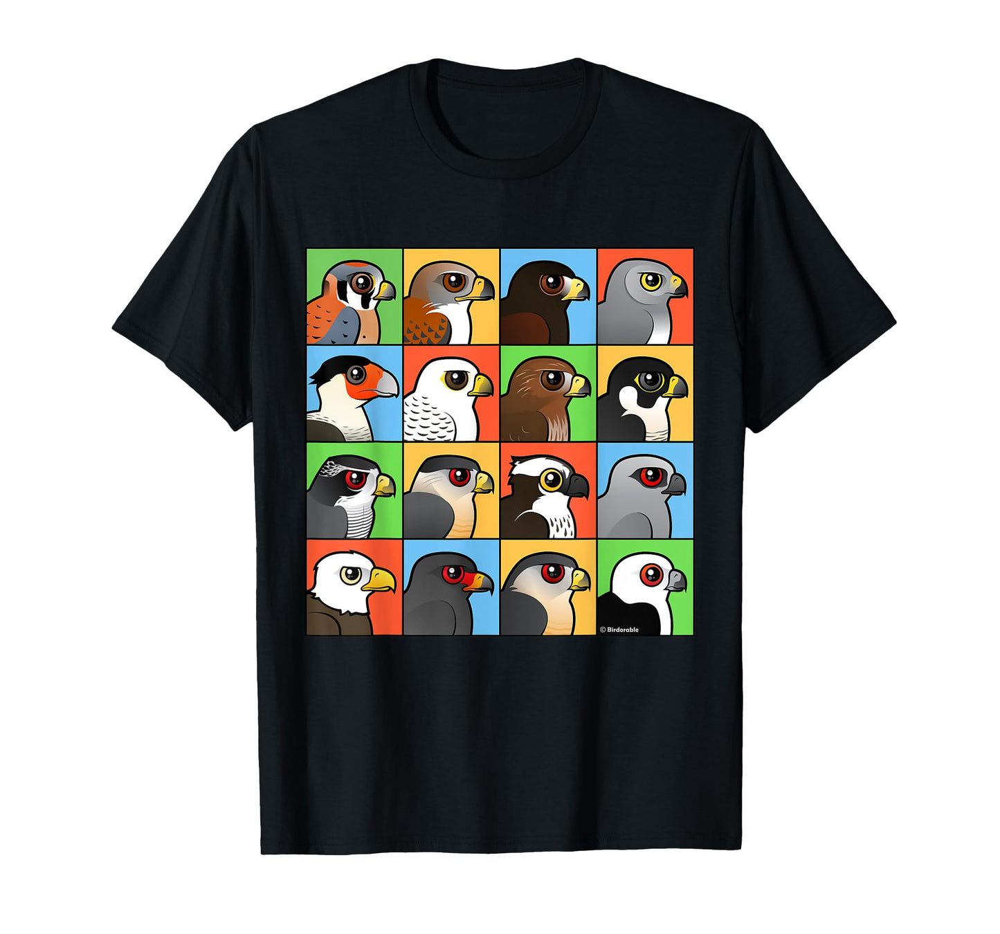 Birds of Prey T-Shirt with 16 Different Birdorable Raptors T-Shirt