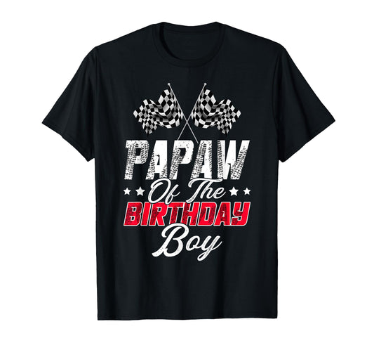 Race Car Papaw Of The Birthday Boy Racing Family Pit Crew T-Shirt