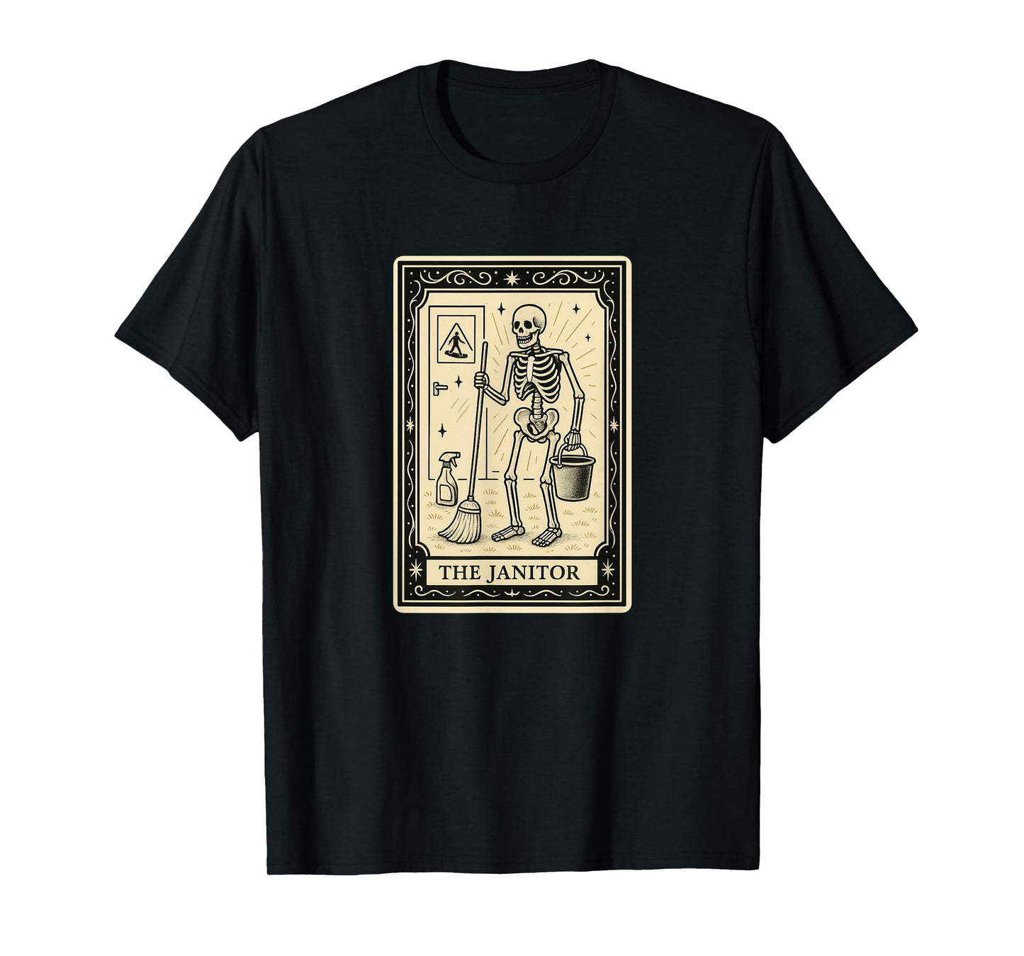 The Janitor Tarot Card - Halloween Spooky Gothic Custodian T-Shirt