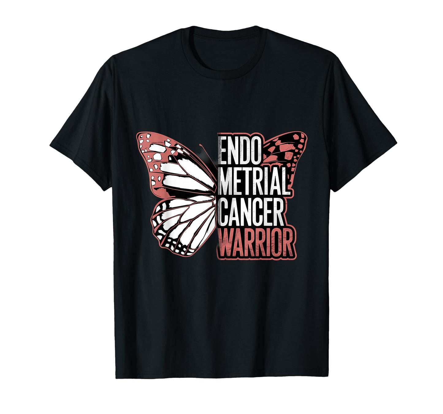 Endometrial Cancer Awareness Peach Ribbon T-Shirt