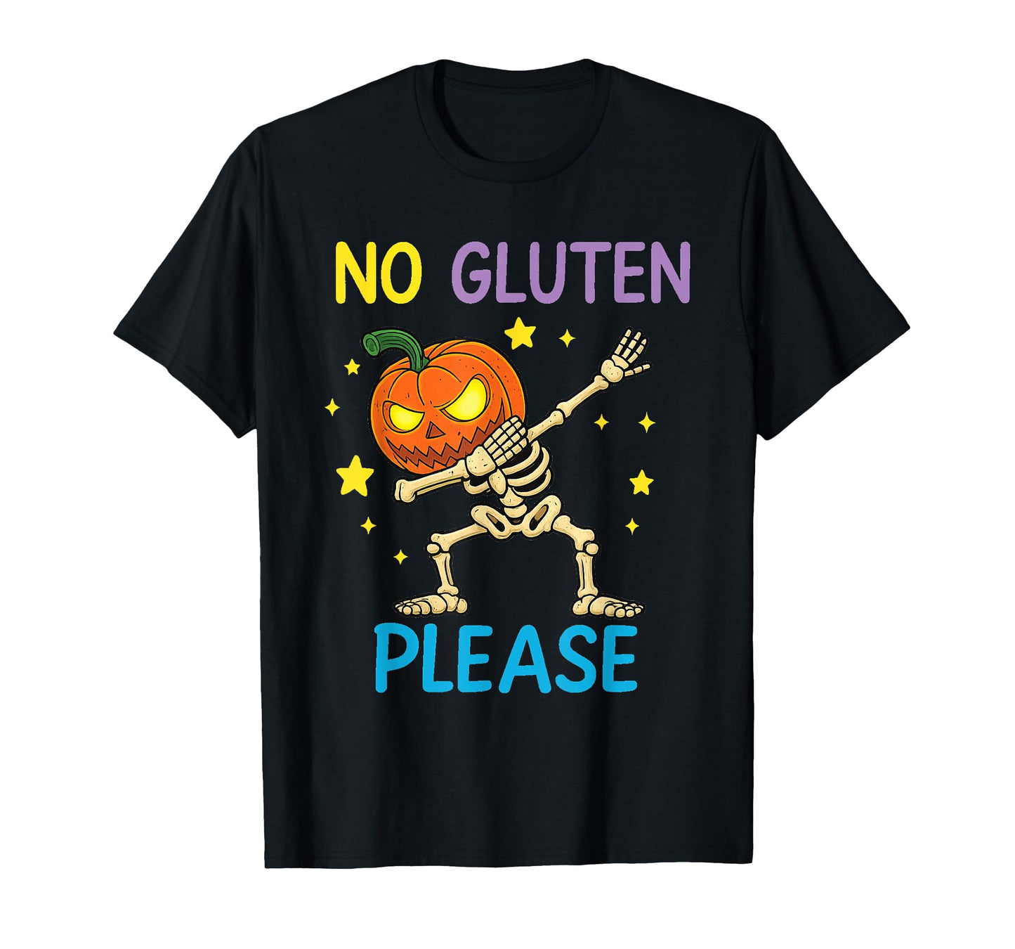 Celiac Disease Organic Paleo Funny Halloween Skeleton T-Shirt