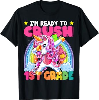 Crush 1st Grade Dabbing Unicorn Back to School Girls Gift T-Shirt