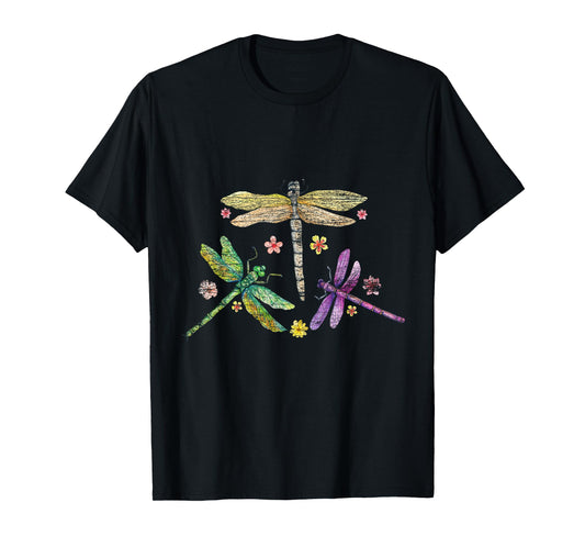 Dragonfly Shirts Unisex-Adults Black Modern Dragonfly T-Shirt
