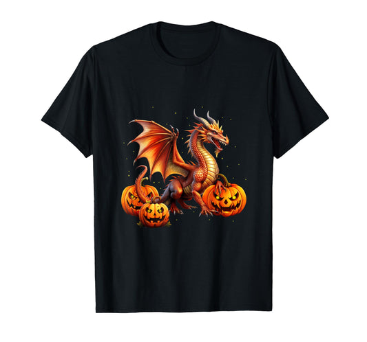 Halloween Dragon Jack O Lantern Autumn Kids Boys Girls T-Shirt