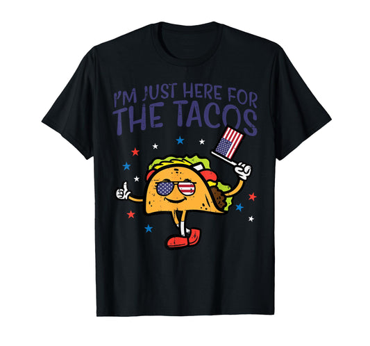 4th July Here For Tacos Mexican Food Patriot Men Women Kids T-Shirt