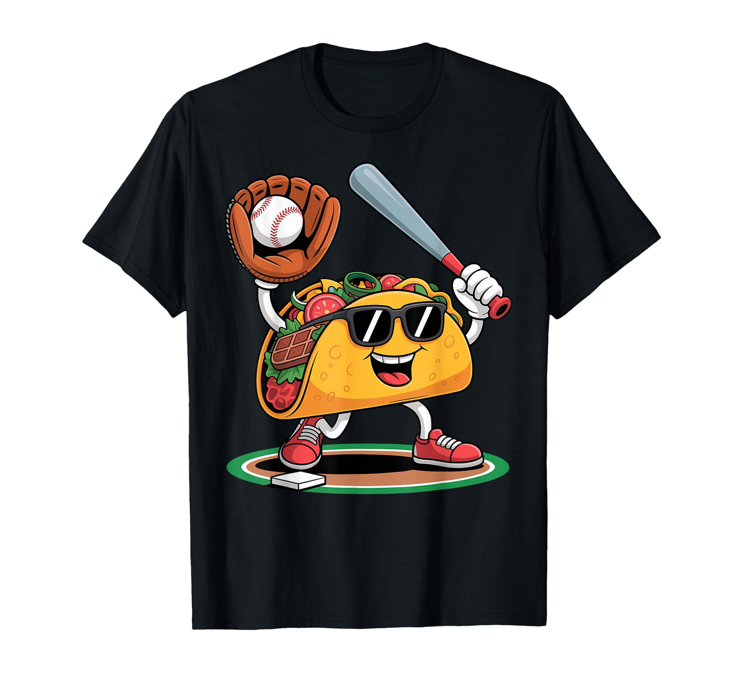 Funny Taco Baseball Player Tee Coach Dad Fan Sport Lover T-Shirt
