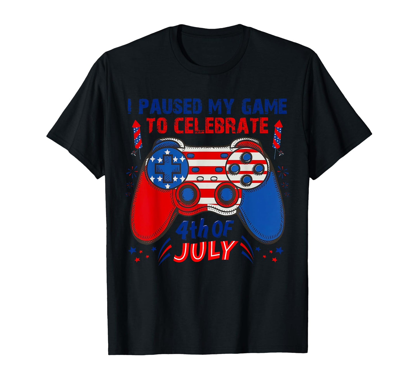 Gamer 4th Of July American Flag Gaming Lover Boys Girls Teen T-Shirt