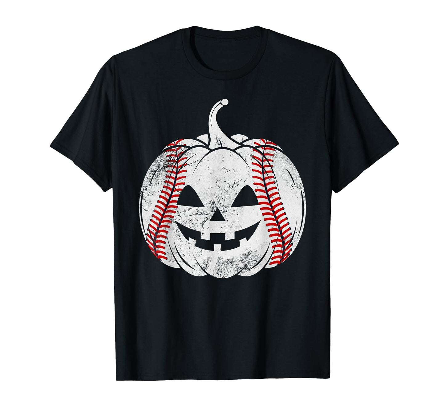 Baseball Player Funny Spooky Pumpkin Baseball Halloween T-Shirt
