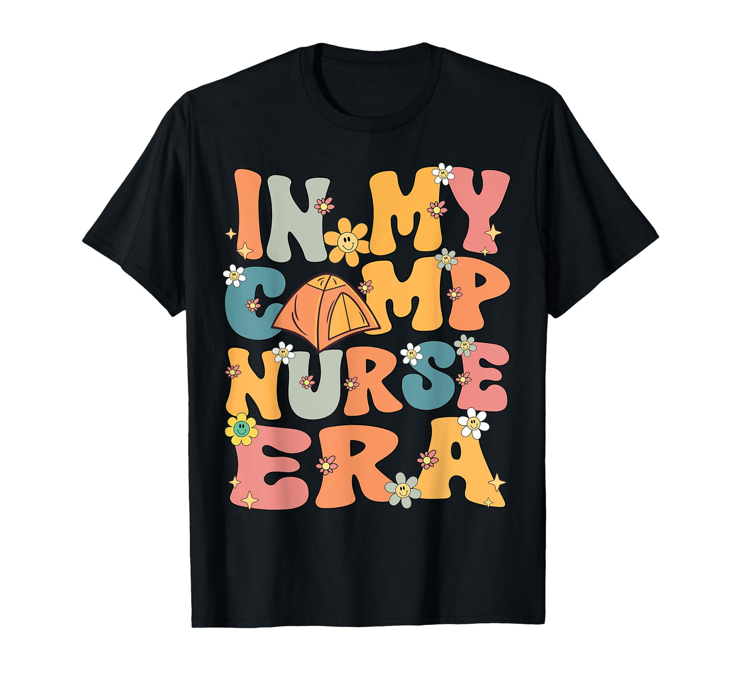 In My Camp Nurse Era Retro Groovy Summer Camp Nurse Cute T-Shirt for Men Women Kids