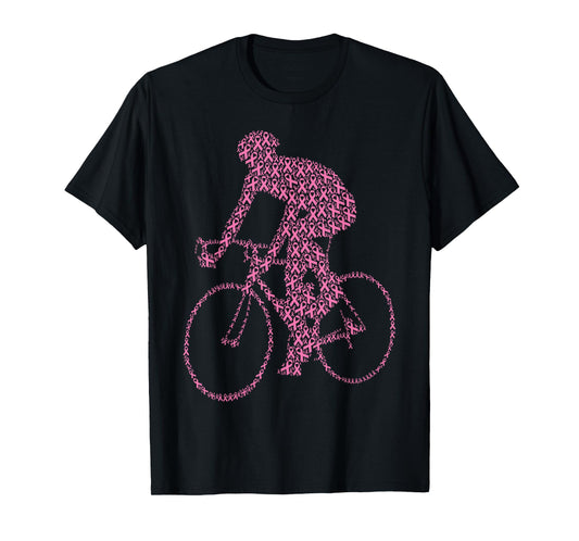 Bike Breast Cancer Awareness Pink Ribbon - Bicycle Cycling T-Shirt