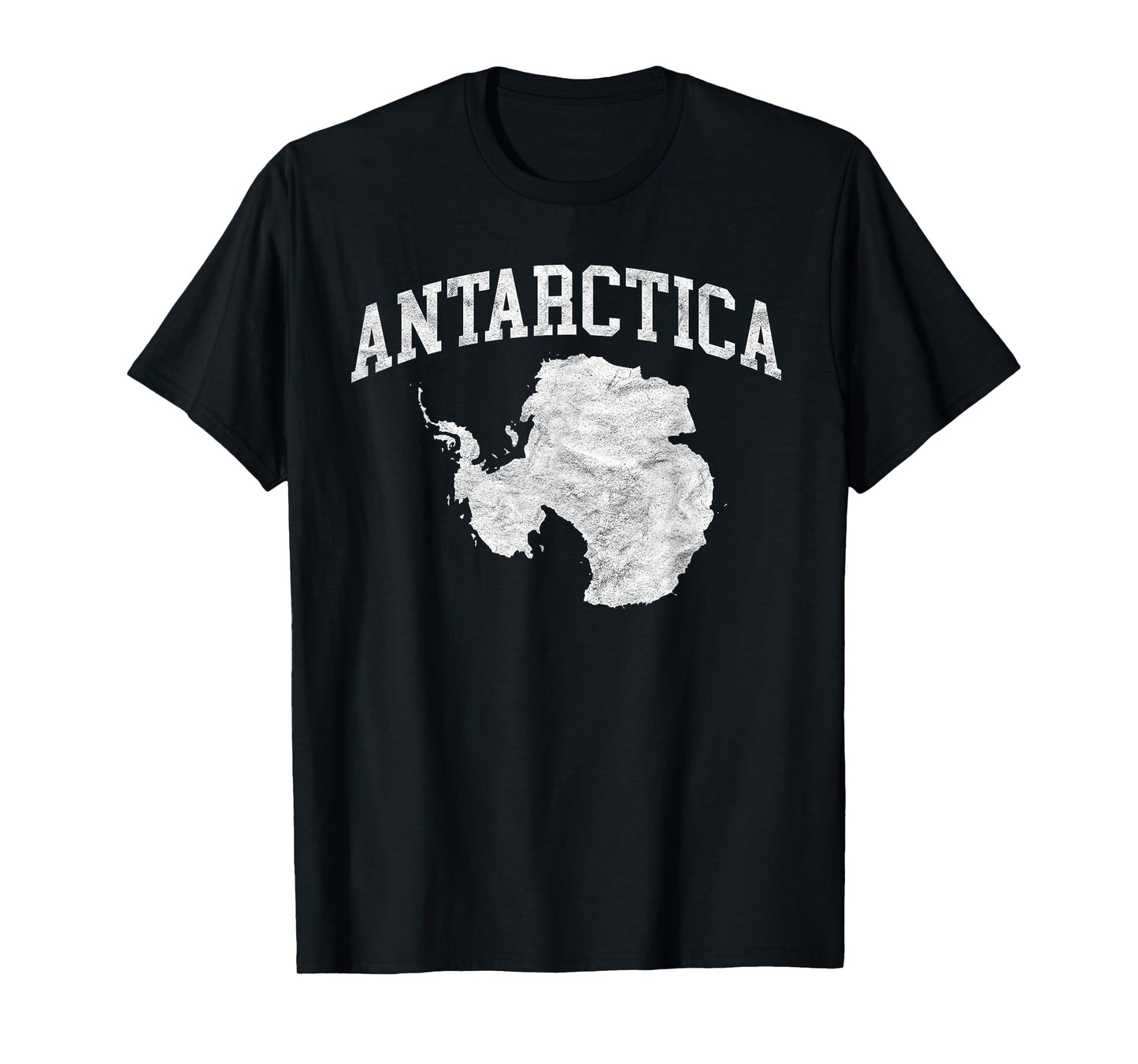 Antarctic Map Minimalist Distressed Vintage 80s T-Shirt