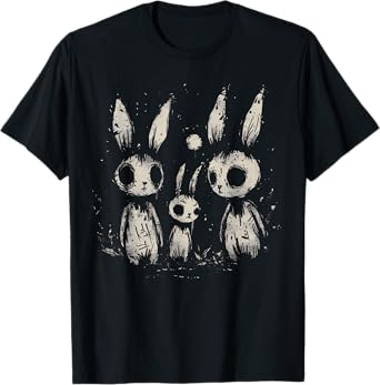 Creepy Cute Bunny Rabbits Horror Goth Grunge Alt Aesthetic T-Shirt