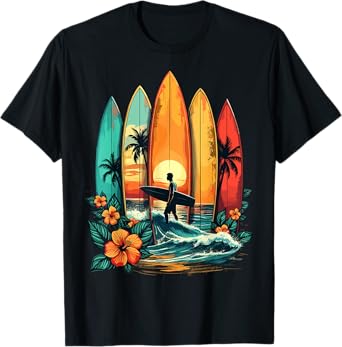 Surfboarder Hawaii Wave Surfing Beach Surfer T-Shirt