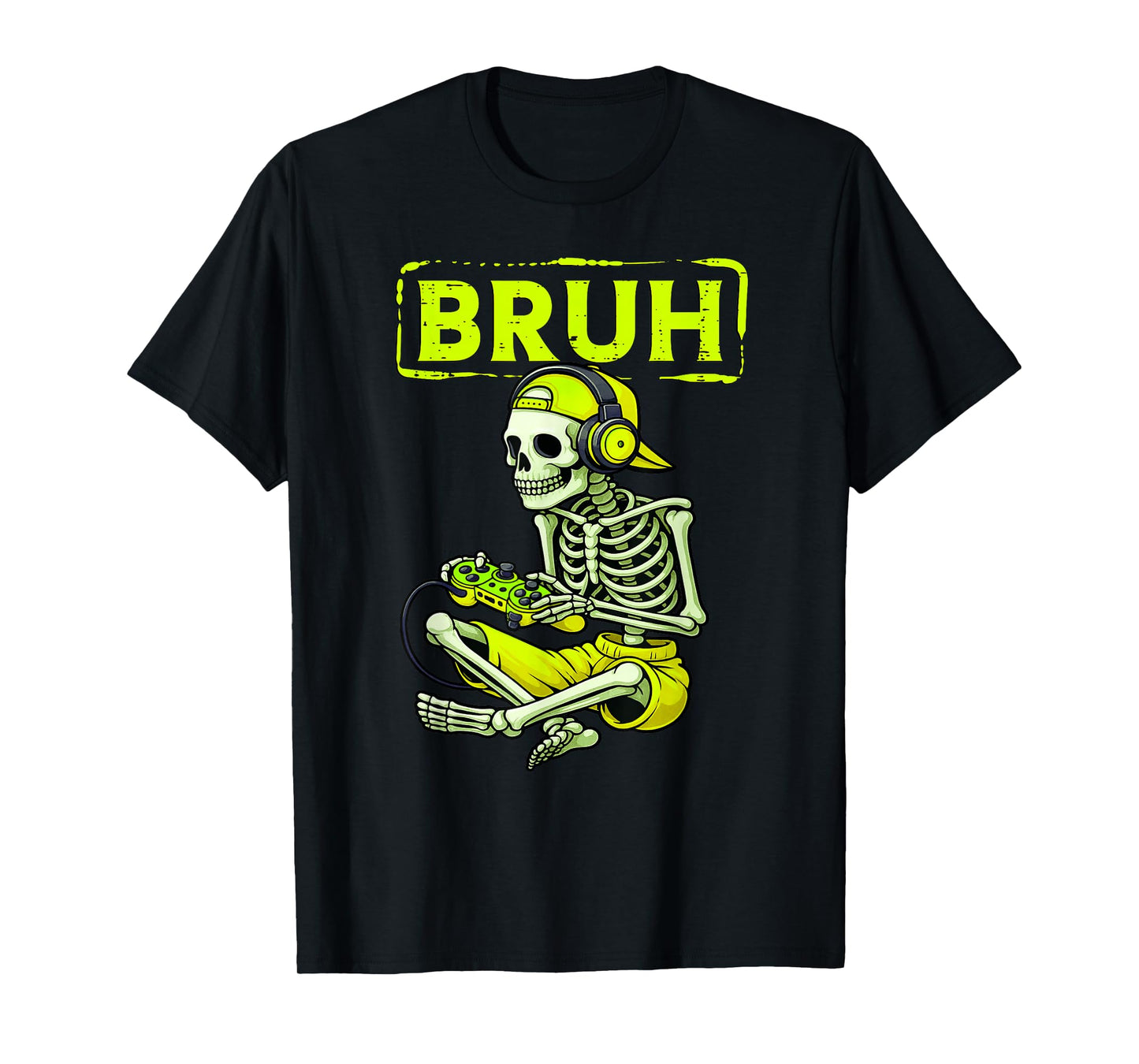 Gamer Bruh Skeleton Video Gaming Boys Men Kids T-Shirt