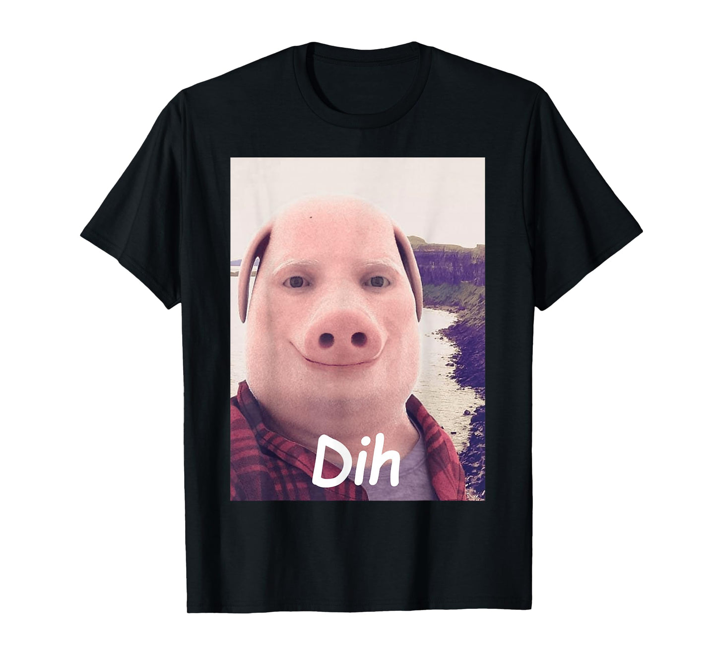 Dih John Pork Meme Funny Brainrot Fih Calling Inapproriate T-Shirt - T-Shirt | Black