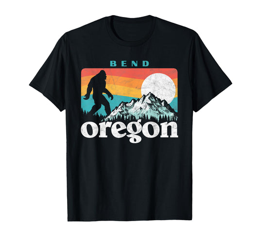 Bend Oregon Retro 80s Bigfoot Mountains T-Shirt