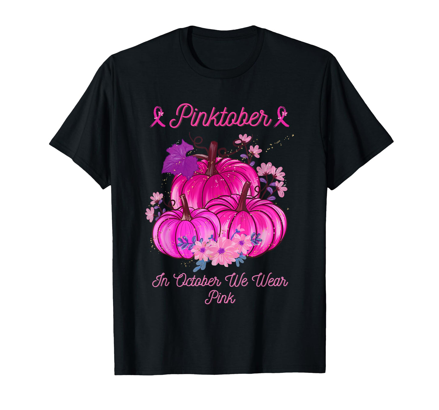 PINKTOBER Pink October Breast Cancer Awareness Ribbon Tee T-Shirt