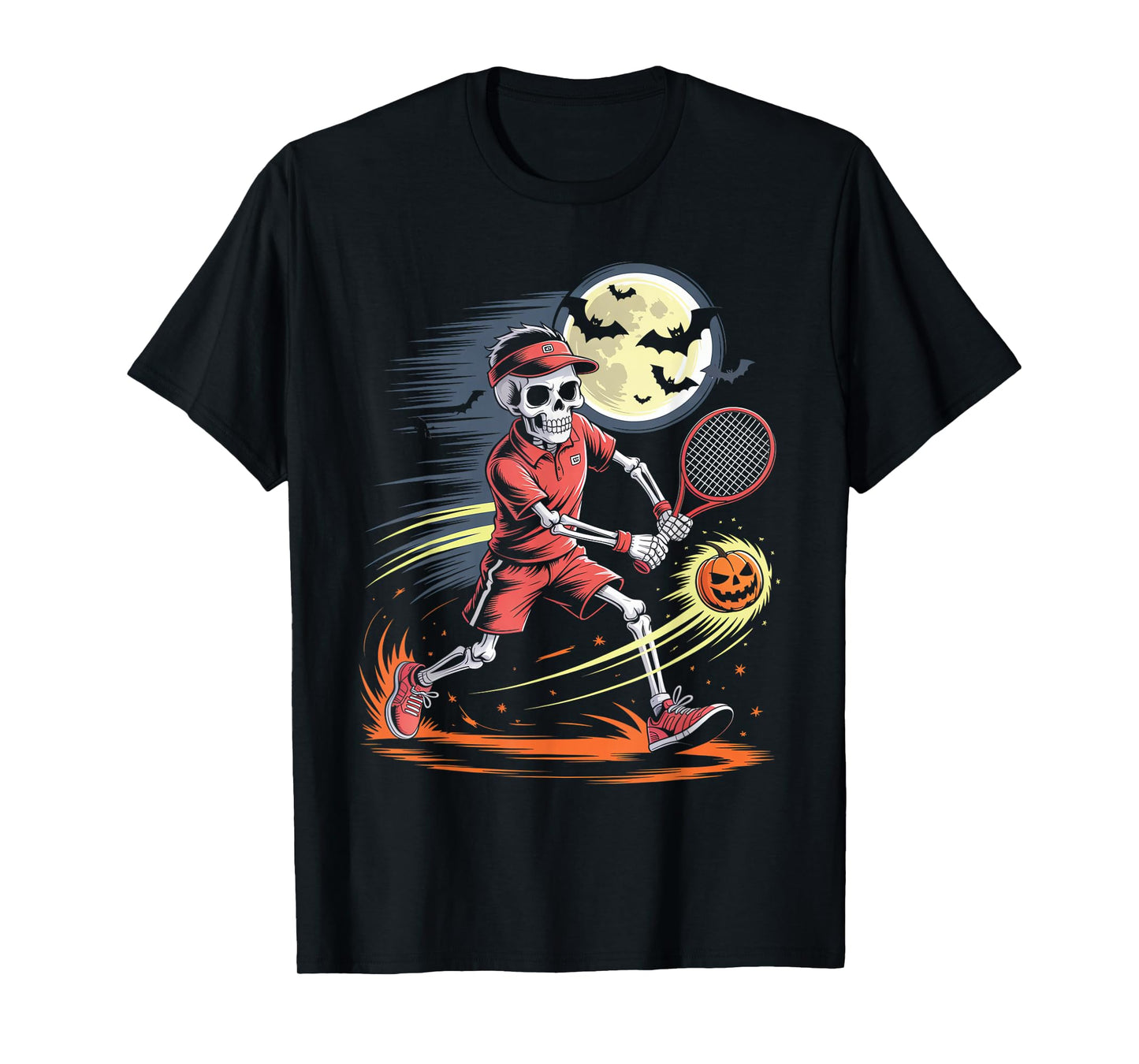 Skeleton Tennis Halloween - Spooky Season Tennis Player T-Shirt