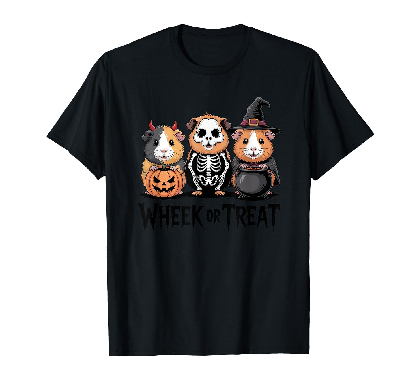 Vintage Halloween Guinea Pigs Wheek or Treat Spooky T-Shirt