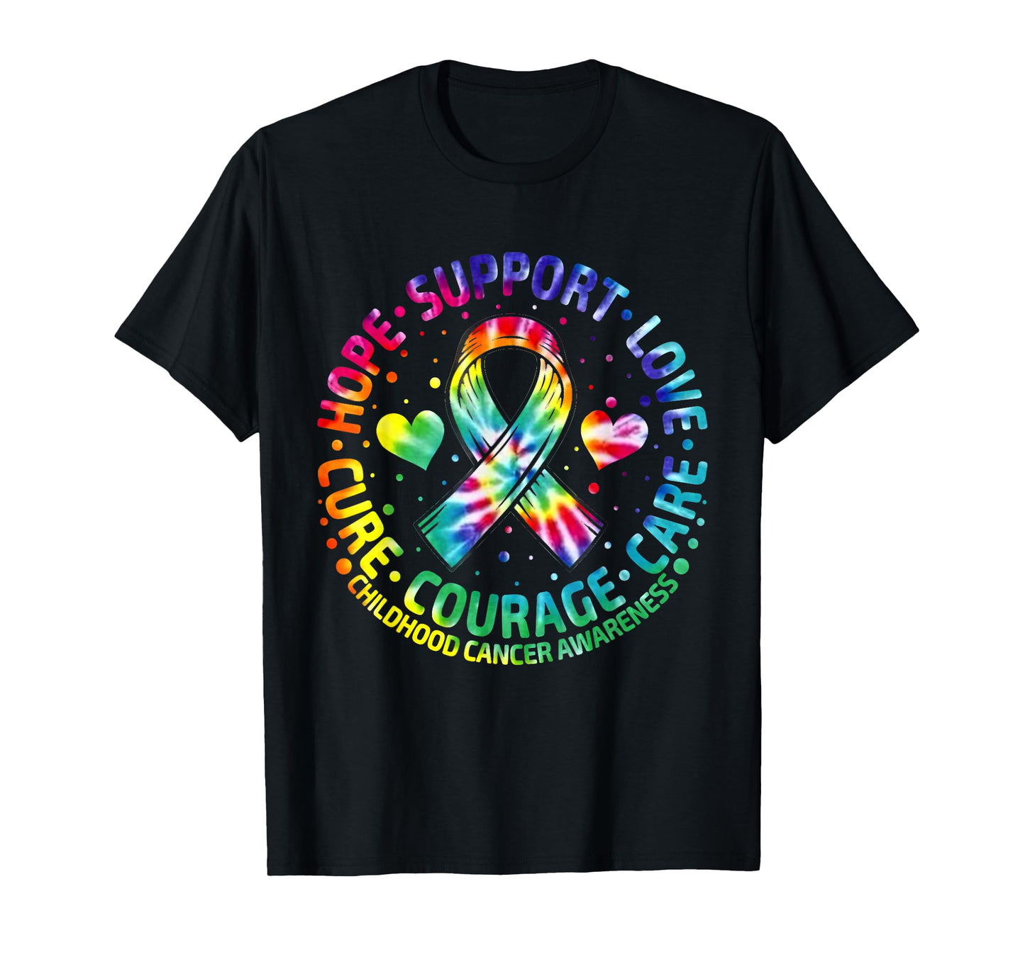 Childhood Cancer Support Family Childhood Cancer Awa Tie Dye T-Shirt