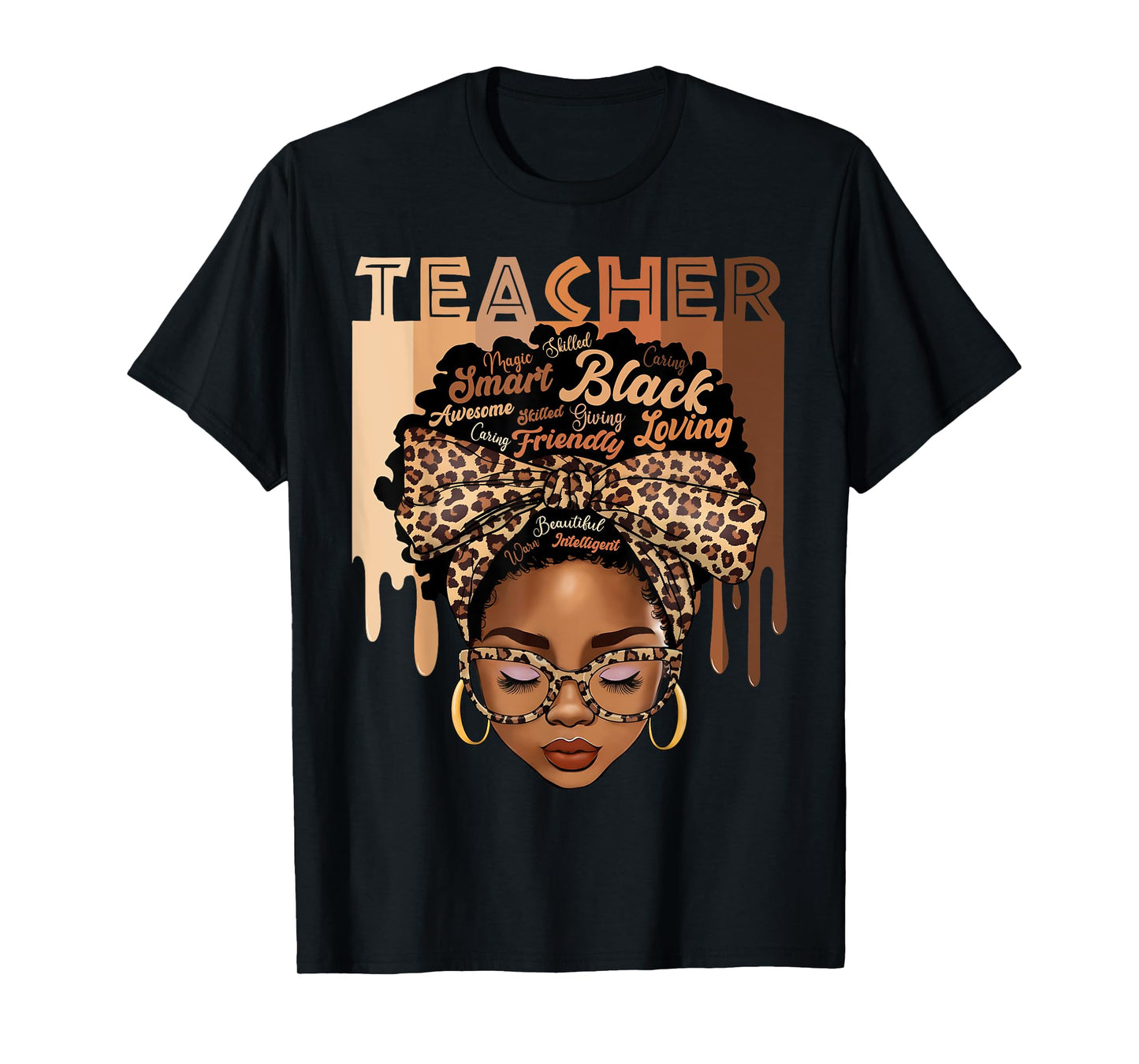 Black Teacher Magic Black History Month Afro Hair Melanin T-Shirt