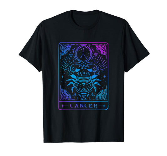 Cancer Hand-Drawn Horoscope Art / Astrology & Zodiac Sign T-Shirt