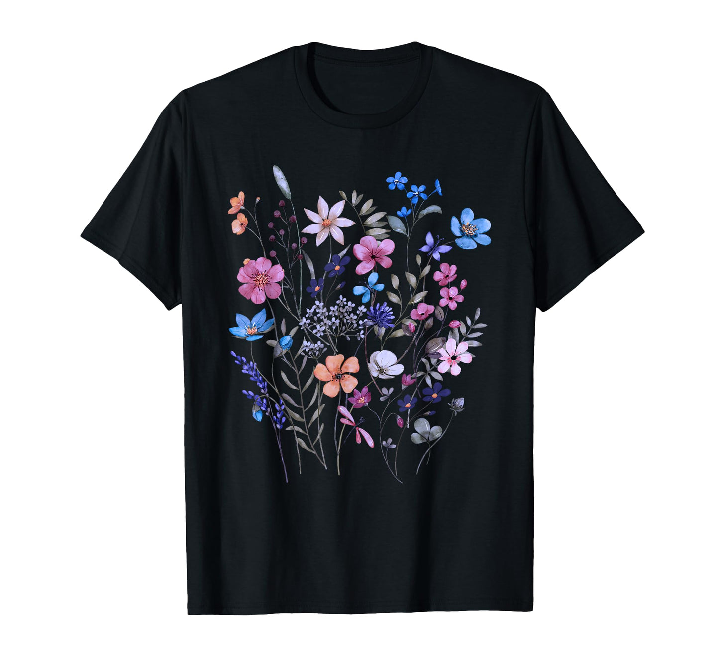 Vintage Flowers Women Wildflower Graphic Floral Gardening T-Shirt