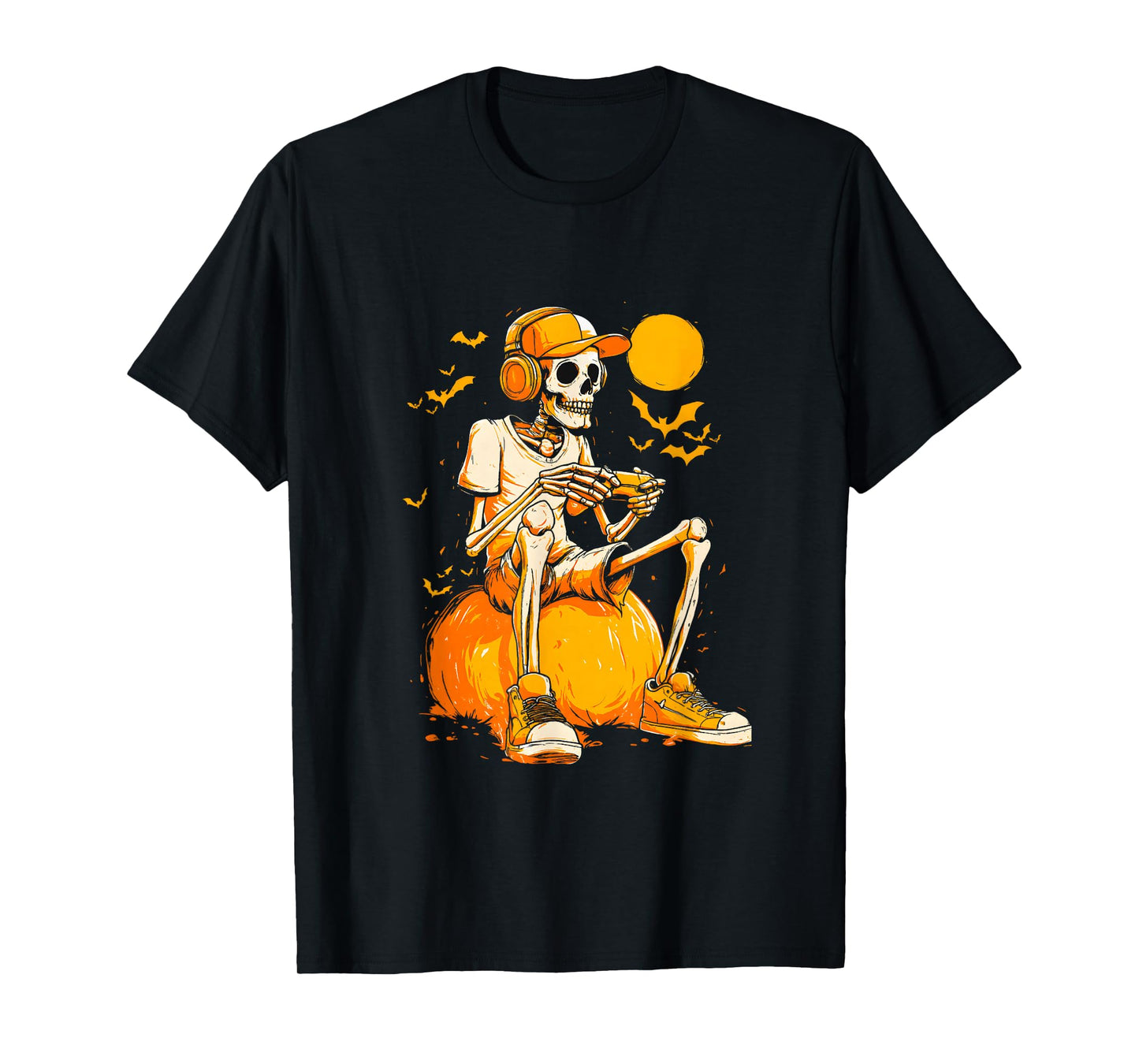 Funny Halloween Skeleton Gamer Video Gaming Boys Men Kids T-Shirt