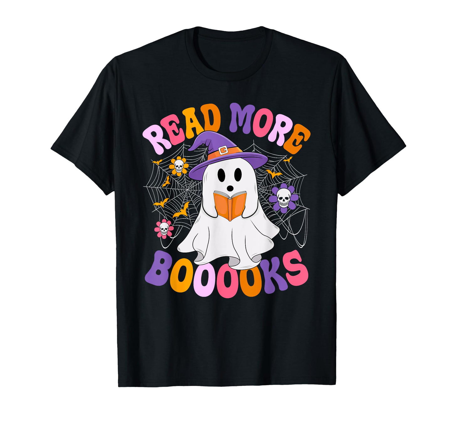 Read More Books Teacher Kids Book Lover Ghost Halloween T-Shirt