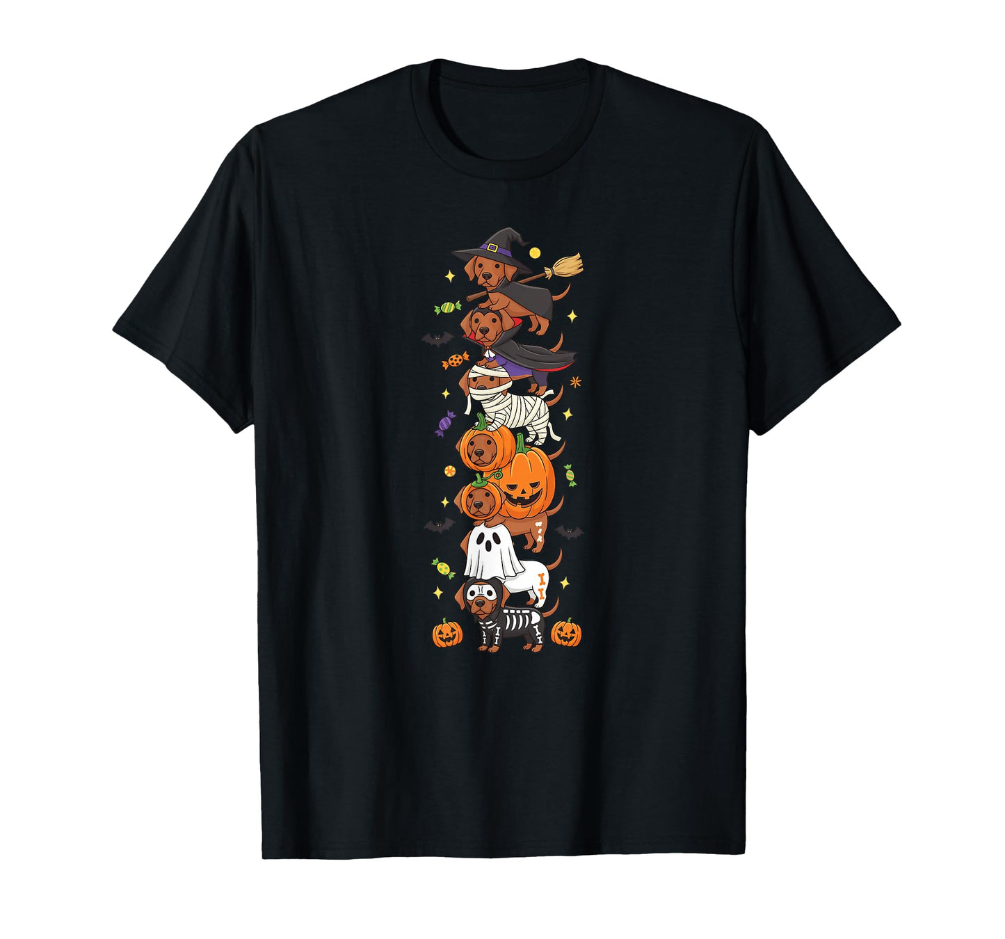 Funny Vizsla Witch Vampire Ghost Halloween Kids Mens Womens T-Shirt
