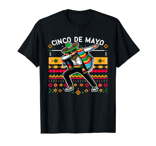 Dabbing Mexican Poncho Cinco De Mayo Fiesta T-Shirt