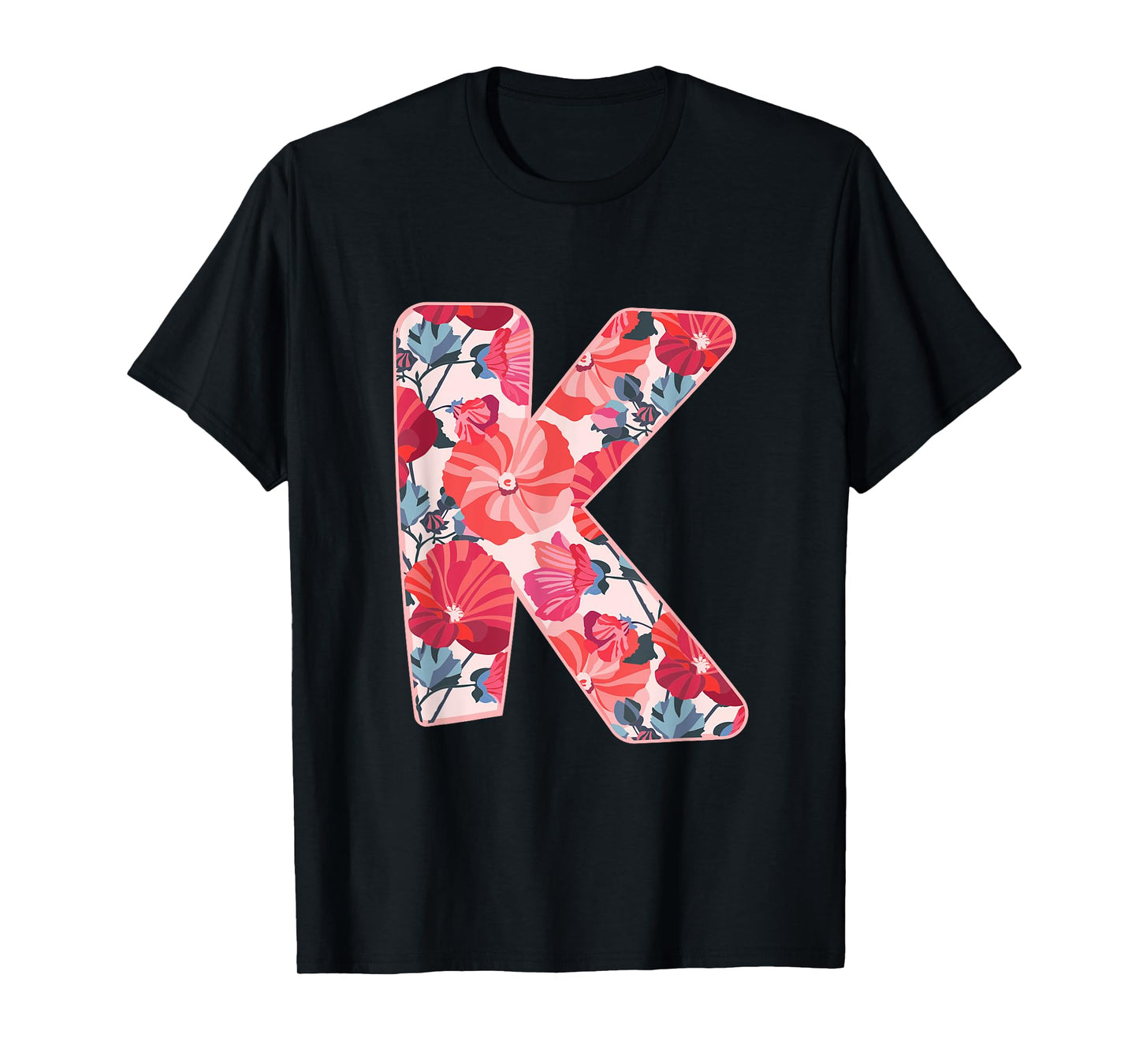 Letter K Sign Alphabet Last Name Consonants Flower Gift T-Shirt