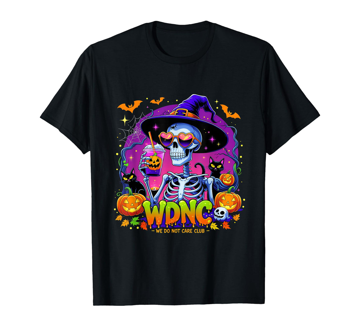 Proud Member WDNC We Do Not Care Club Skeleton Halloween T-Shirt