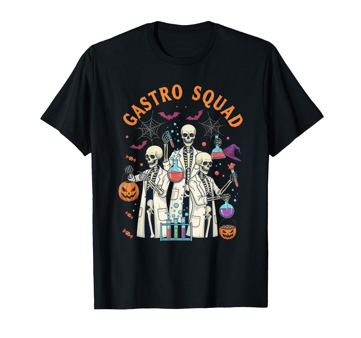 Gastro Squad Skeleton Halloween Science Lab Costume T-Shirt