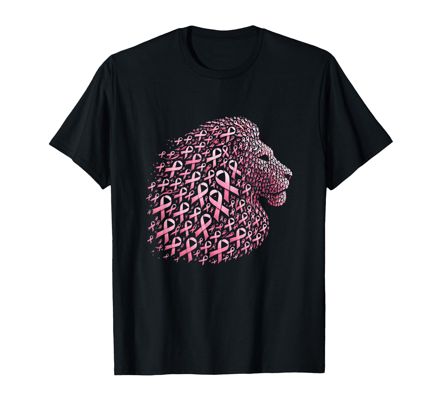 Cute Lion Pink Ribbon Breast Cancer Awareness October Month T-Shirt