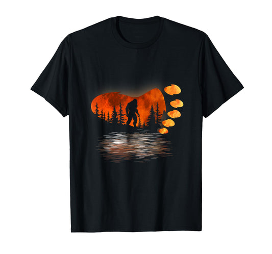 Bigfoot Sasquatch Full Moon In The Forest For Men Women Kids T-Shirt