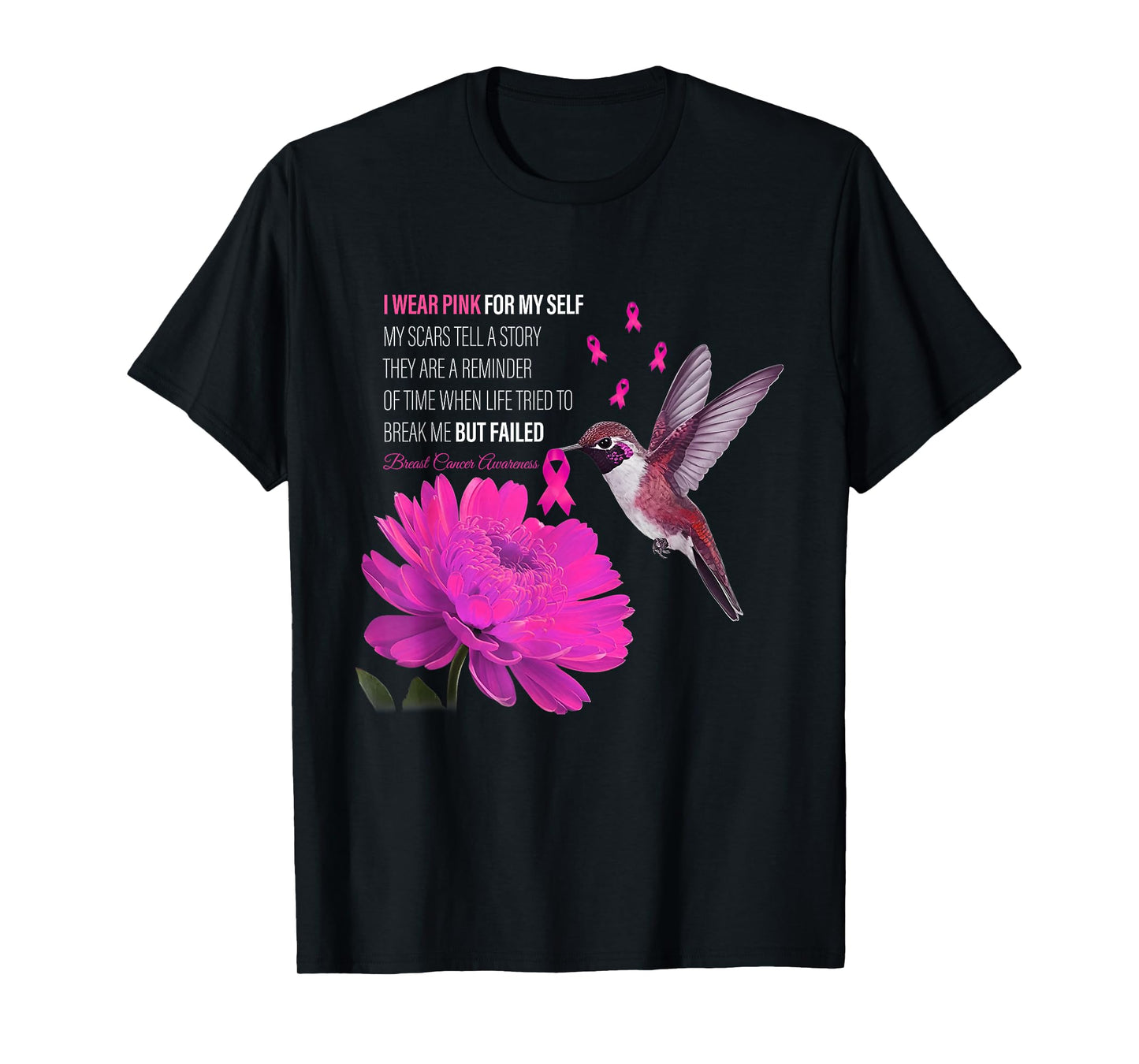 I Wear Pink For Myself My Scars Tell A Story Breast Cancer T-Shirt