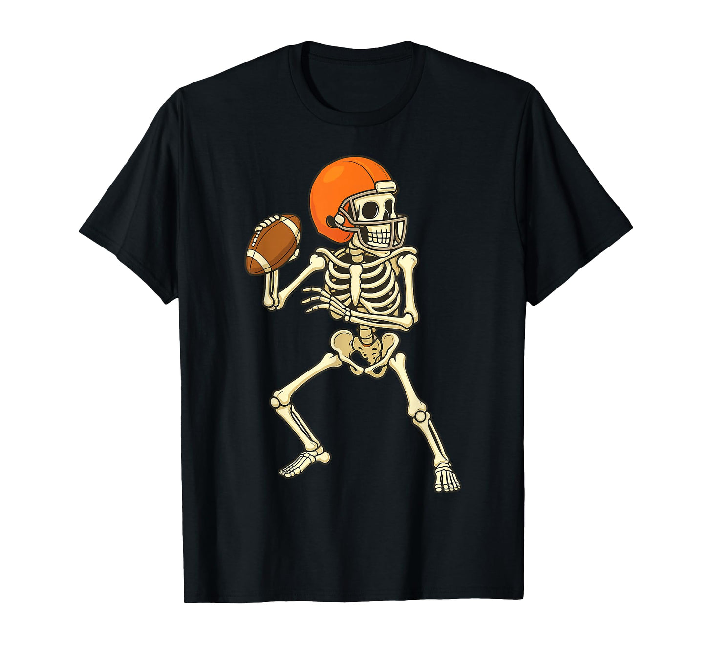 Skeleton Football Boo Funny Halloween Costume Tee T-Shirt