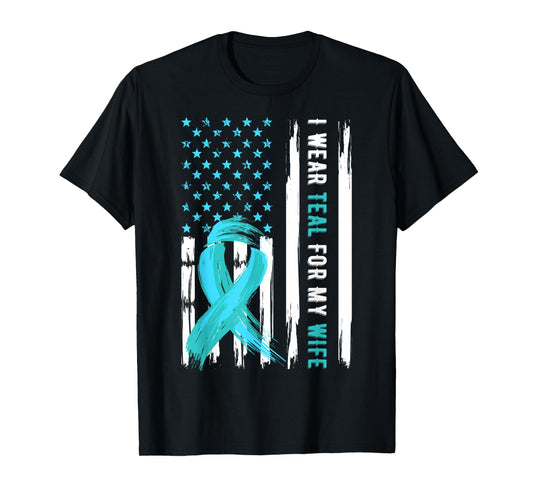 I Wear Teal For My Wife Cervical Cancer Awareness T-Shirt