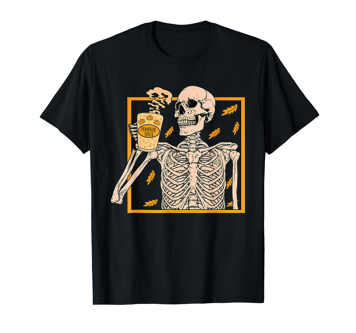 Vintage Halloween Skeleton Pumpkin Spice Fall Thanksgiving T-Shirt