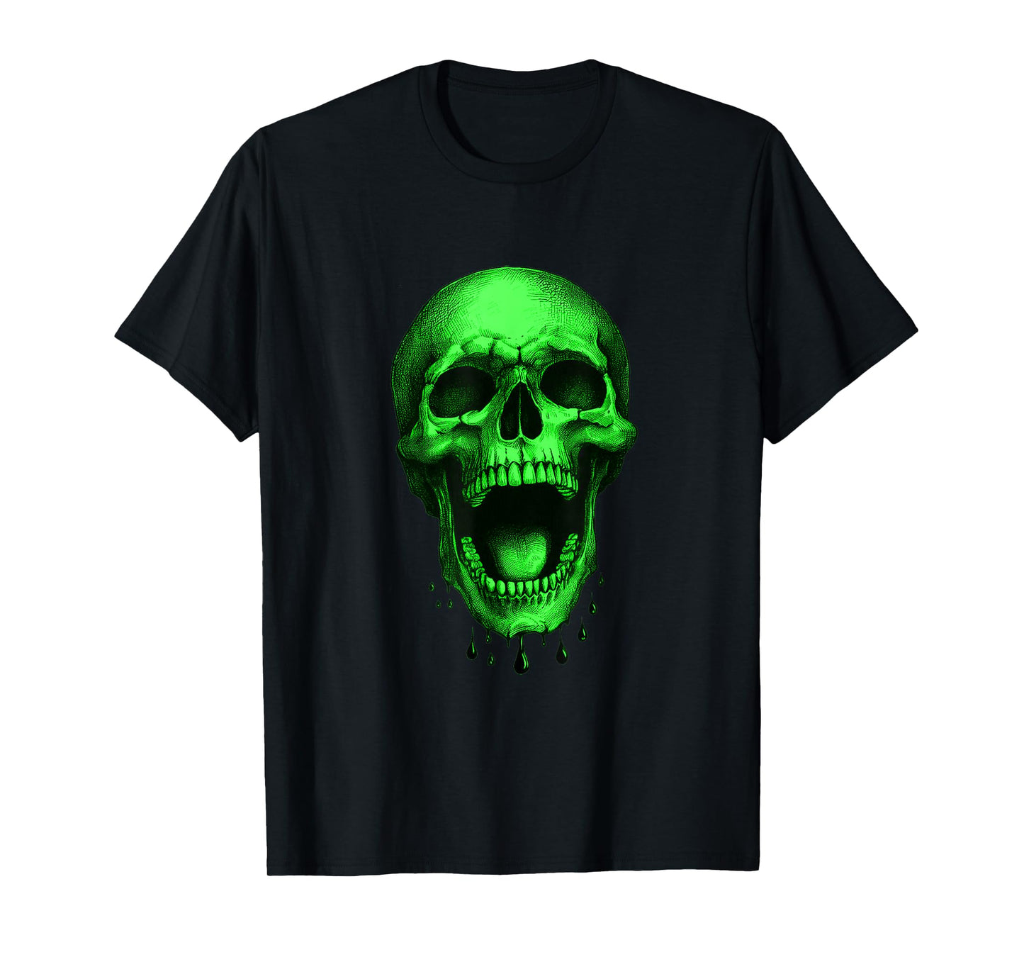 Neon Green Halloween Skull – Freaky! T-Shirt
