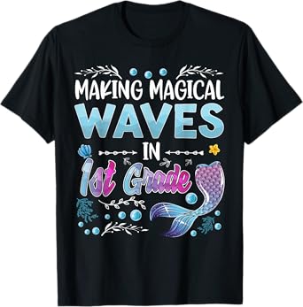 1st Grade Cute Mermaid girls 1st day of back to school kids T-Shirt