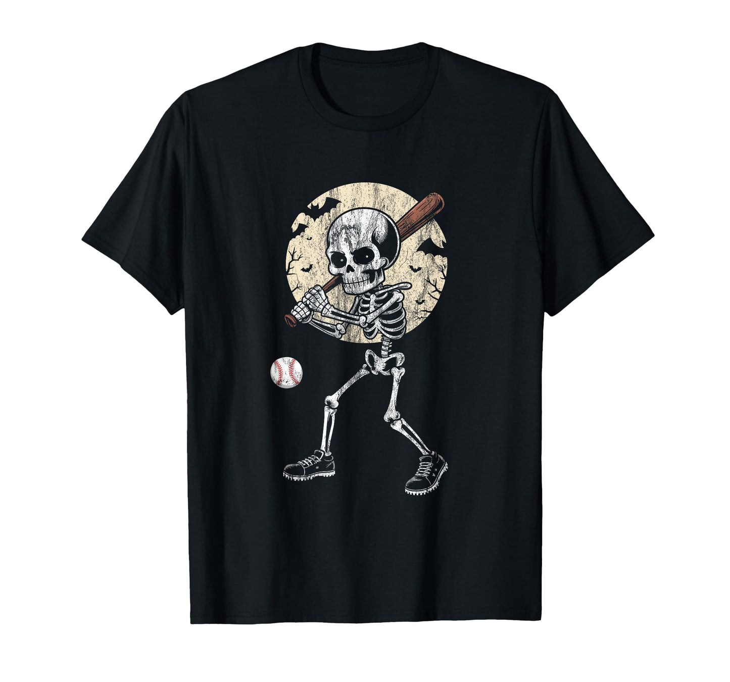 Halloween Skeleton Baseball Player Costume Men Boys Kids T-Shirt