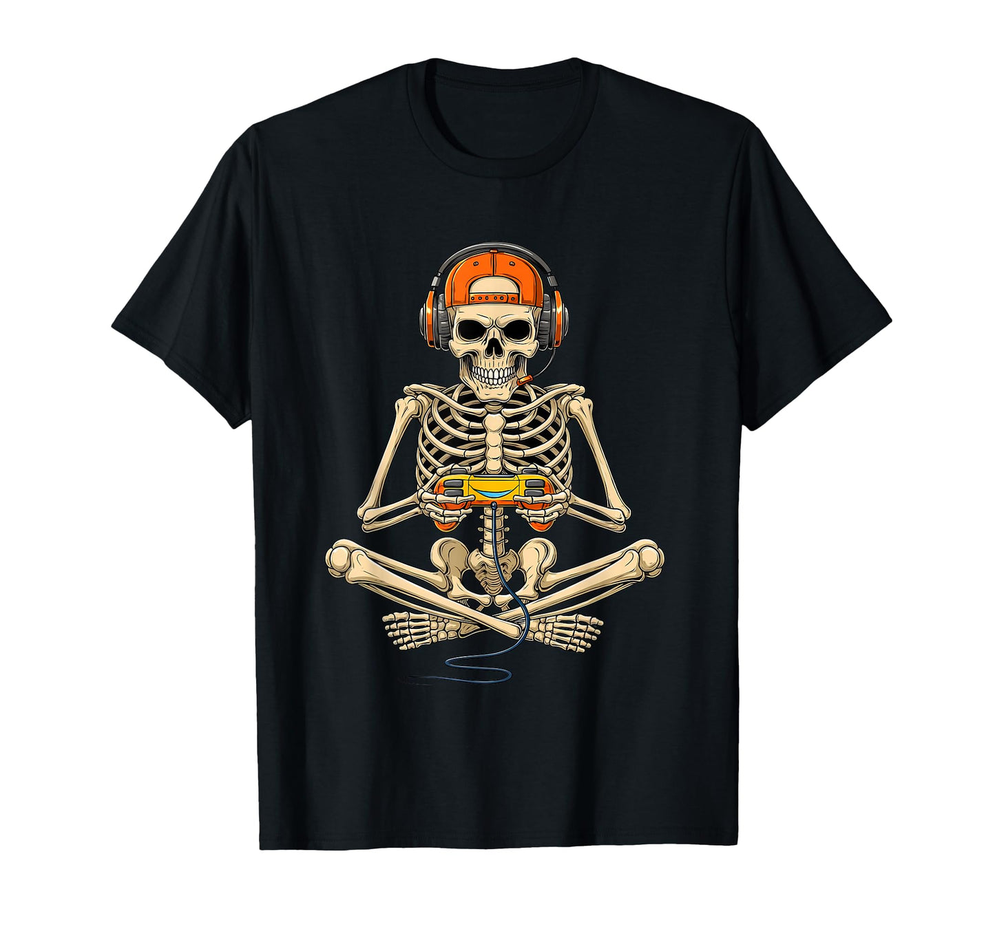 Funny Halloween Skeleton Gamer Video Gaming Lovers Boys Men T-Shirt
