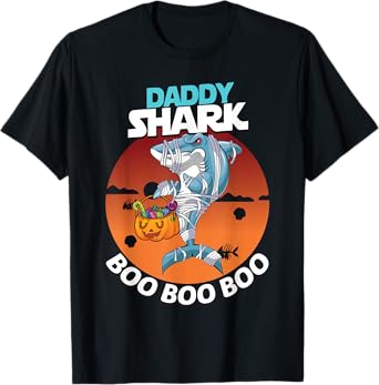 Daddy Shark Boo Boo Funny Family Shark Halloween T-Shirt